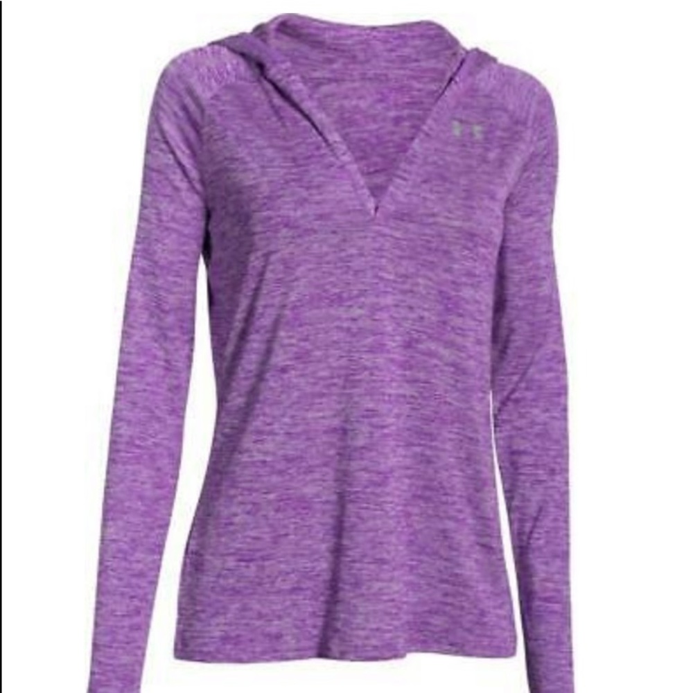 Under Armour Womens V Neck Hooded Pullover Shirt